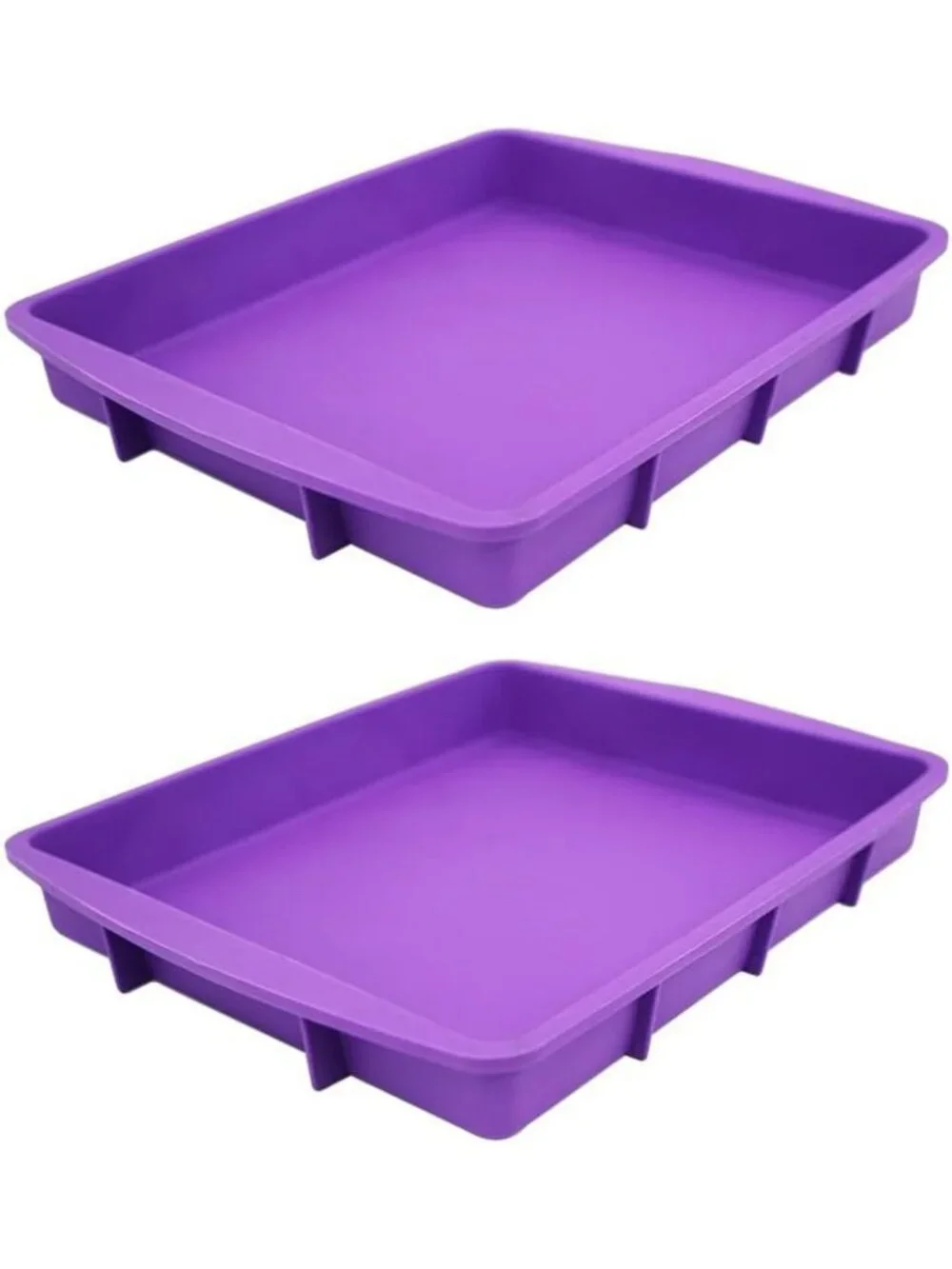 Purple Silicone Baking Pan Set - 11x9.5 Inch, Durable, Easy Cleanup, Oven